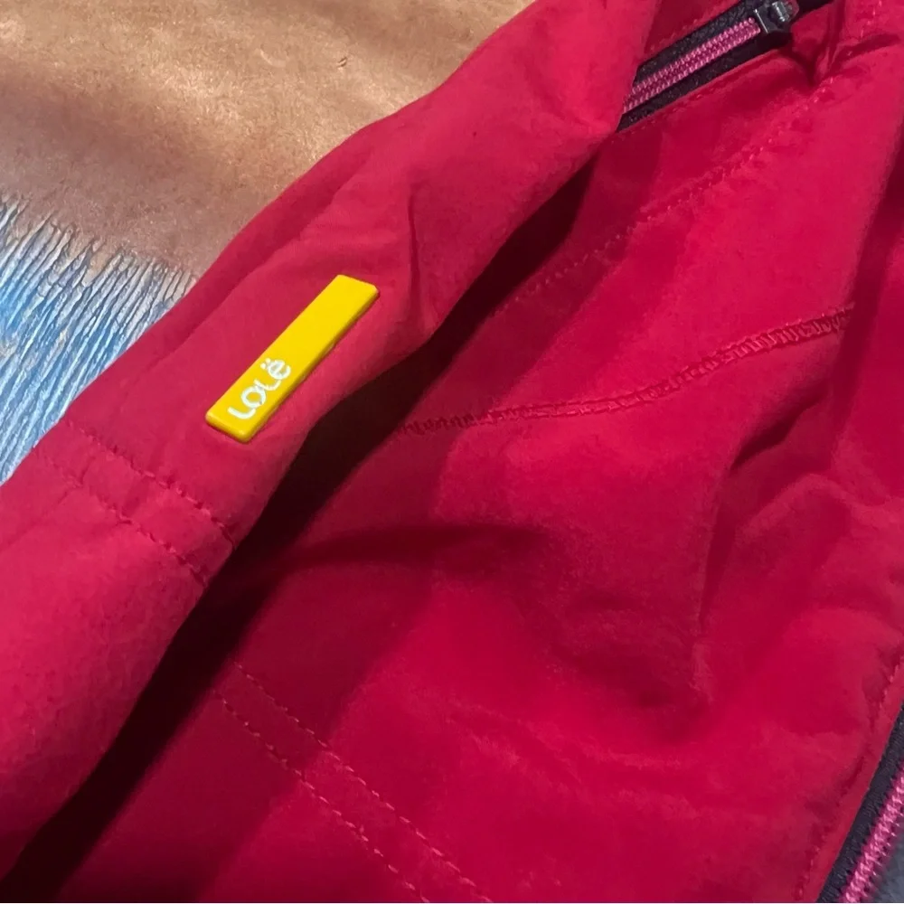 Lole Full zip jacket size small red black pink full zip Thumbholes